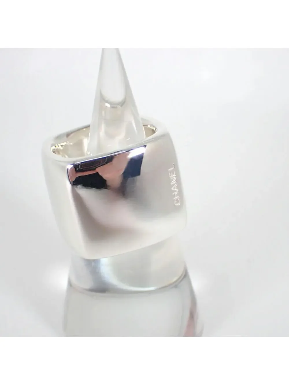 Chanel Band Ring Sterling Silver #266413C82B
